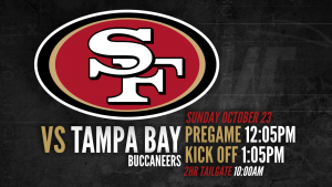 Niners vs. Tampa Bay: Sunday, October 23