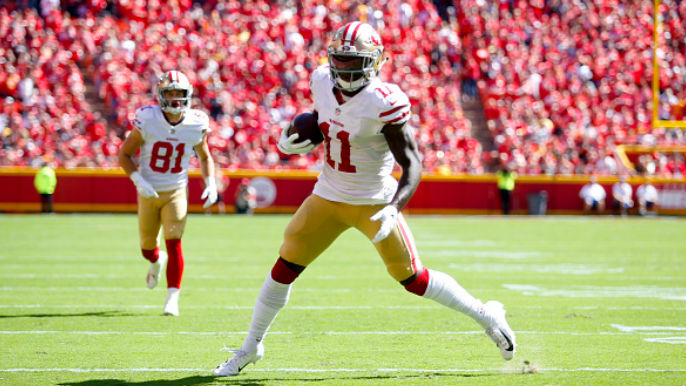 49ers Notebook: Goodwin eyeing Week 6 return, seven offensive players miss practice