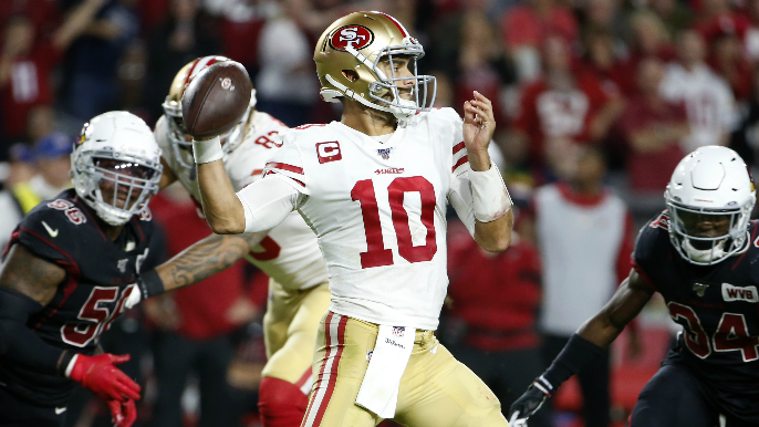 49ers spooked late by Cardinals, saved by Jimmy Garoppolo’s game of the season