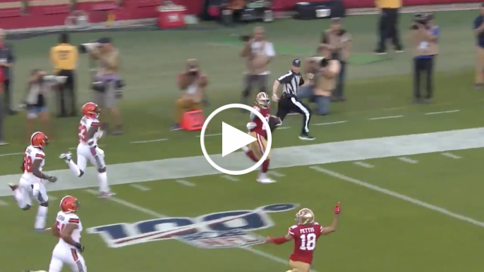 Matt Breida runs for 83-yard TD on 49ers’ first play from scrimmage