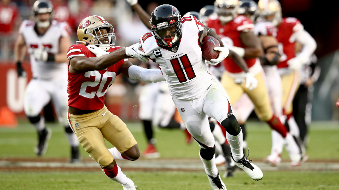 49ers fall apart against Falcons in final seconds, but clinch thanks to Rams’ failure