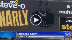 Diaper Clad Steve-O Duct Tapes Himself to LA Billboard