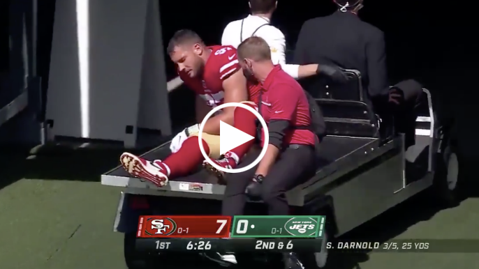 Nick Bosa, Solomon Thomas carted off field in first quarter with leg injuries