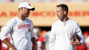 Kyle Shanahan explains why C.J. Beathard replaced Jimmy Garoppolo at halftime