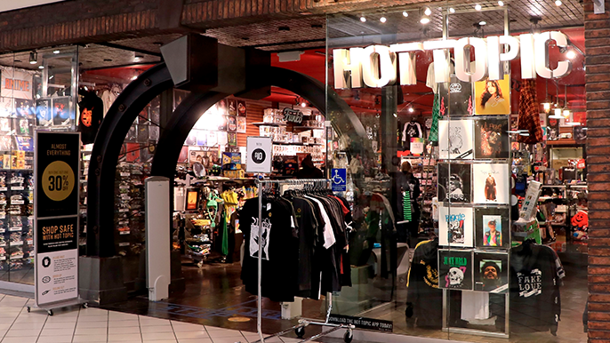 Hot topic 2025 sale in store